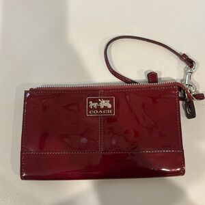 Coach Red Patent Leather Wristlet